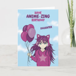 Anime Birthday Card für Tochter Karte