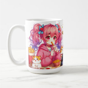 Anime Bliss: Mädchen, Kartoffeln und Haustiere Kaffeetasse