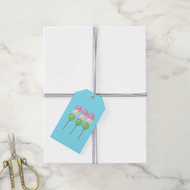 Anime Blue Pastel Dango Geschenkanhänger (Mit Garn)