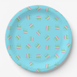 Anime Blue Pastel Dango Papierplatte Pappteller