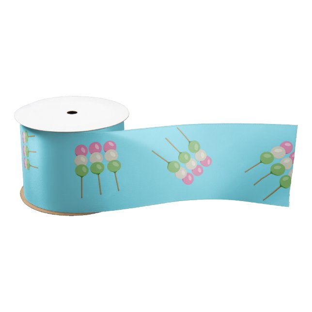 Anime Blue Pastel Dango Ribbon Satinband (Spule)