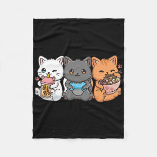 Anime Bo Tea Bubble Tee Gaming Gamer Ramen Cat Fleecedecke