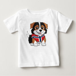 Anime Border Collie mit norwegischer Flagge Baby T-shirt