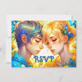 Anime Boy and Girl Floral Themed UAWG Wedding Save The Date
