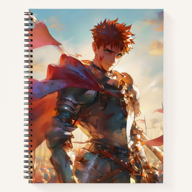 Anime Boy Knight Notizbuch (Vorderseite)