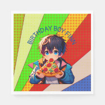 Anime Boys Pizza-Party Personalisiert
