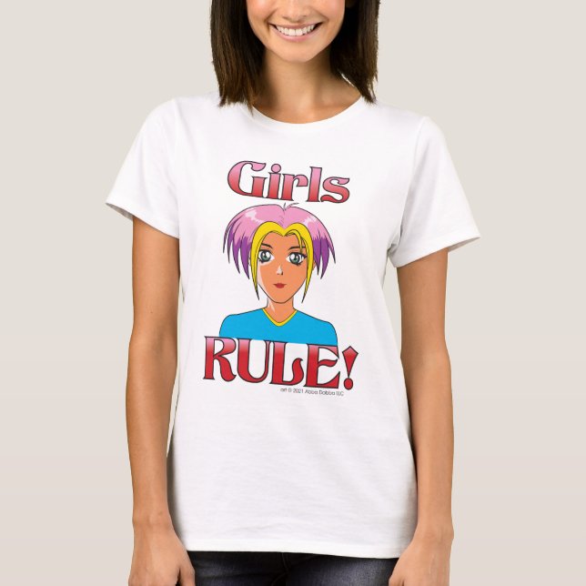 Anime Cartoon Girls Rule T-Shirt (Vorderseite)