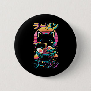 Anime Cat Eating Ramen Japanisch Ramen Cat Japan Button
