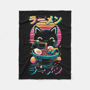 Anime Cat Eating Ramen Japanisch Ramen Cat Japan Fleecedecke