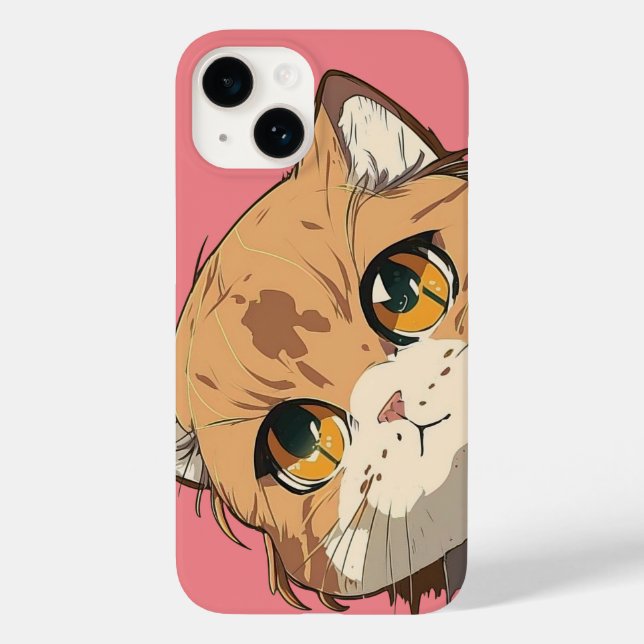 Anime Cat Face Case-Mate iPhone 14 Hülle (Rückseite)