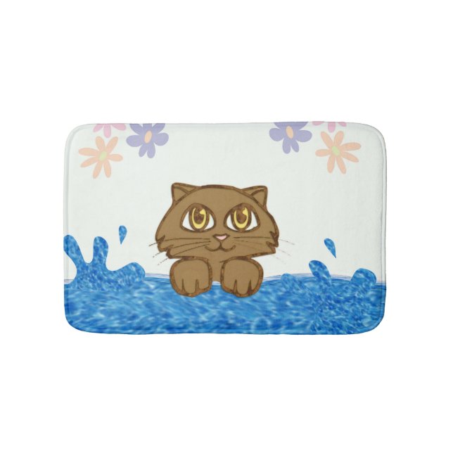 Anime Cat im Wasser Badematte (Vorderseite)