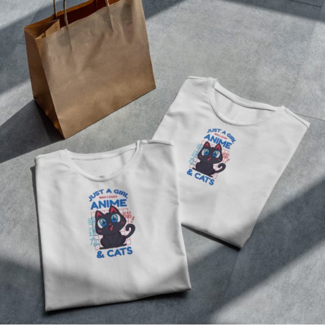 Anime Cat Liebe Quote T-Shirt (Von Creator hochgeladen)