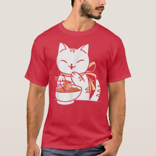 Anime Cat Niedlich Kawaii Cat Ramen Noodle Anime N T-Shirt