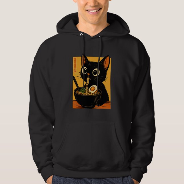 Anime Cat Ramen Japanese Funny Graphic Tees Kawaii (Vorderseite)