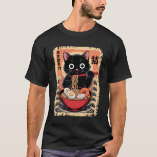 Anime Cat Ramen Japanisch Funny Graphic Kawaii Cat T-Shirt