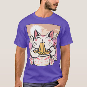 Anime Cat Ramen Japanisch Kawaii Niedliche koreani T-Shirt