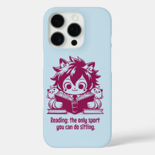 Anime Catboy liest ein Buch & ein lustiges Buchang iPhone 16 Pro Hülle
