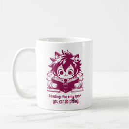 Anime Catboy liest ein Buch & ein lustiges Buchang Kaffeetasse