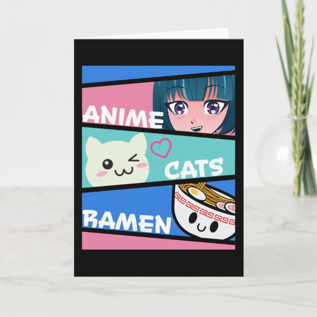 Anime Cats Ramen Manga Cosplay Japan Kawaii Gesche Karte (Vorderseite)