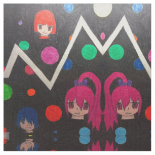 Anime-Charakter-heller Entwurf Stoff