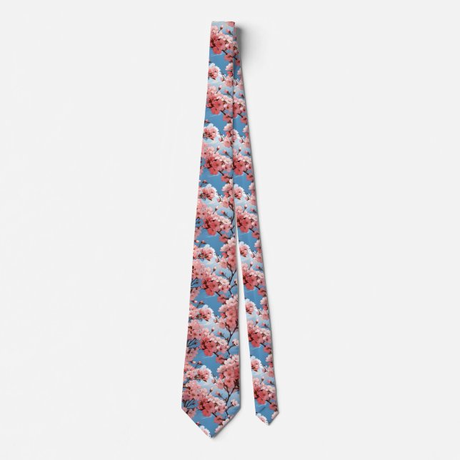 Anime Cherry Blossom Floral Krawatte (Vorderseite)