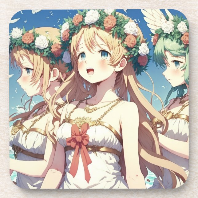 Anime Chor Getränkeuntersetzer (Vorderseite)