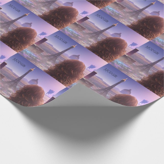 Anime City Girl Day Dream mit Blick auf Skyline Geschenkpapier (Ecke)