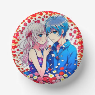 Anime Couple Unique Wedding Pappteller