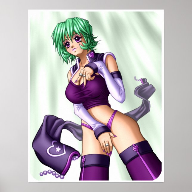 Anime Cover up Girl Poster (Vorne)
