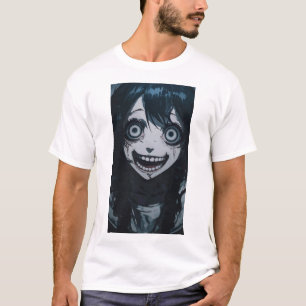Anime Crazy Girl Psycho Crazy Face T - Shirt