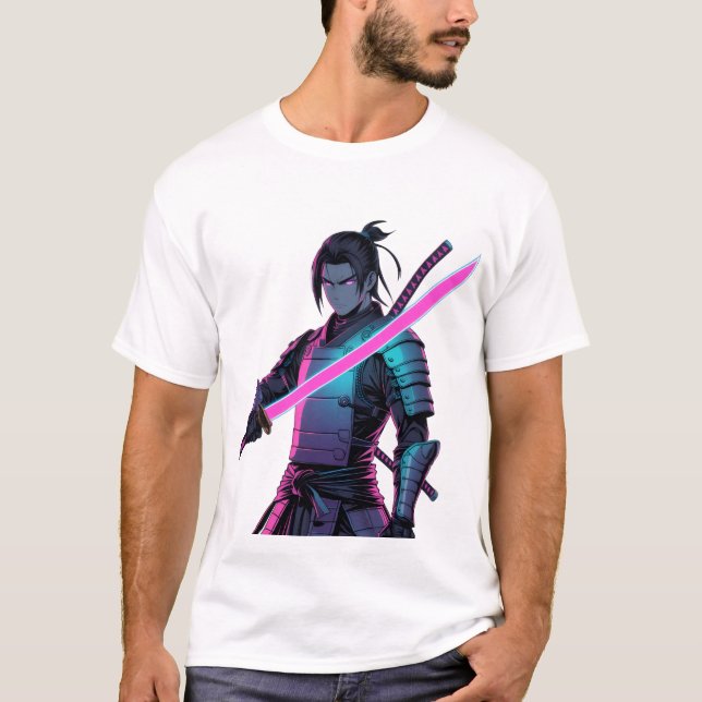 Anime Cyberpunk Samurai T-Shirt (Vorderseite)