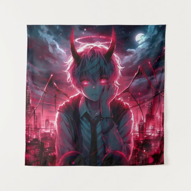 Anime-Dämon Wandteppich (Vorderseite)