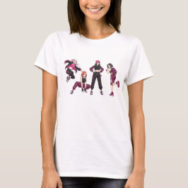 Anime Dance Squad Girl Group Checkered Style Women T-Shirt