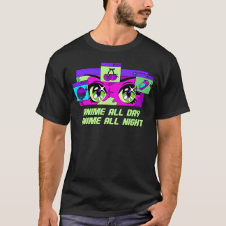 Anime den ganzen Tag Anime die ganze Nacht Lustige T-Shirt