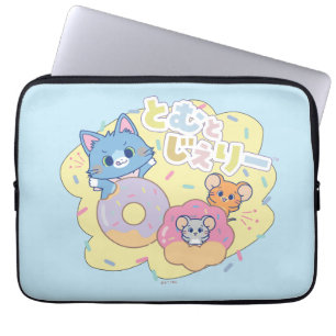 Anime Donut freut sich mit Tom, Jerry und Tuffy Laptopschutzhülle