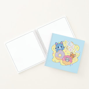 Anime Donut freut sich mit Tom, Jerry und Tuffy Notizbuch