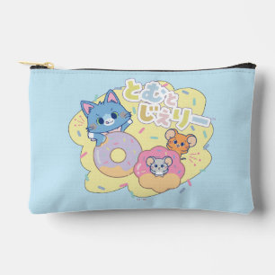 Anime Donut freut sich mit Tom, Jerry und Tuffy Zubehörtasche