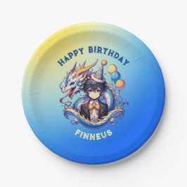 Anime Dragon Personalisiert Boys Geburtstag Pappteller