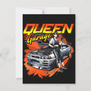 Anime Drift Mechanic Car - Garage Queen Art Postkarte