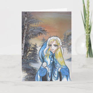 Anime Elf Holiday Card Feiertagskarte