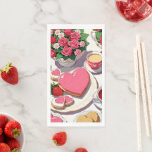 Anime-Erdbeer- und herzförmige Dessertkunst