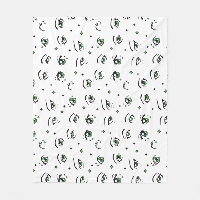 ANIME EYE PATTERN DESIGN FLEECEDECKE (Vorderseite)