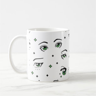 ANIME EYE PATTERN DESIGN KAFFEETASSE