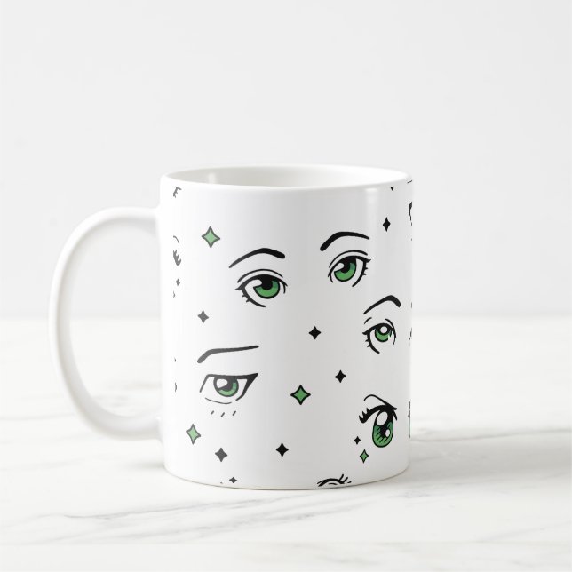 ANIME EYE PATTERN DESIGN KAFFEETASSE (Links)