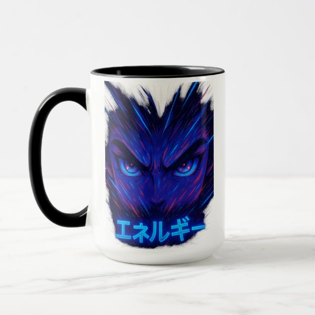Anime Eyes Power Mug - Neon Manga Style Otaku (Gauche)