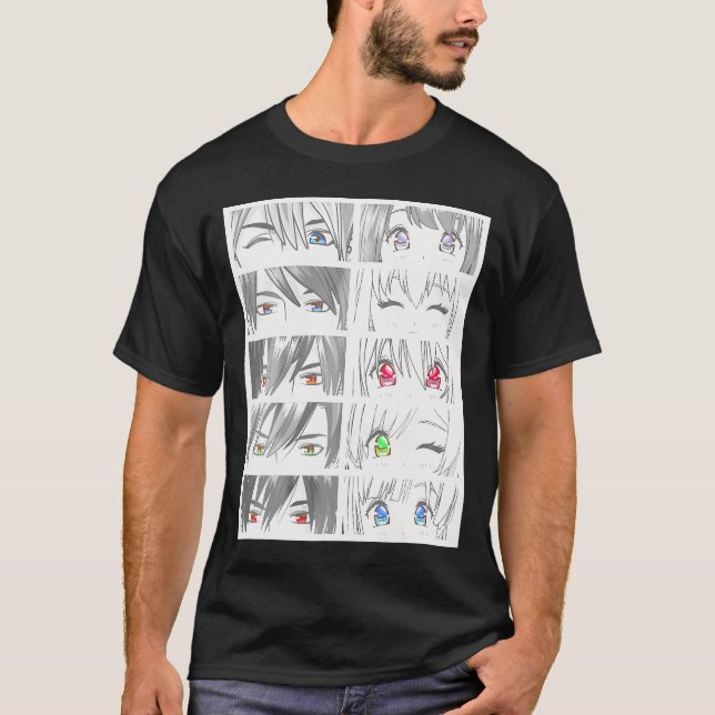 Anime Faces Kawaii T-Shirt (Vorderseite)