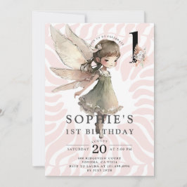 Anime Fairy Girl's 1. Geburtstag Einladung
