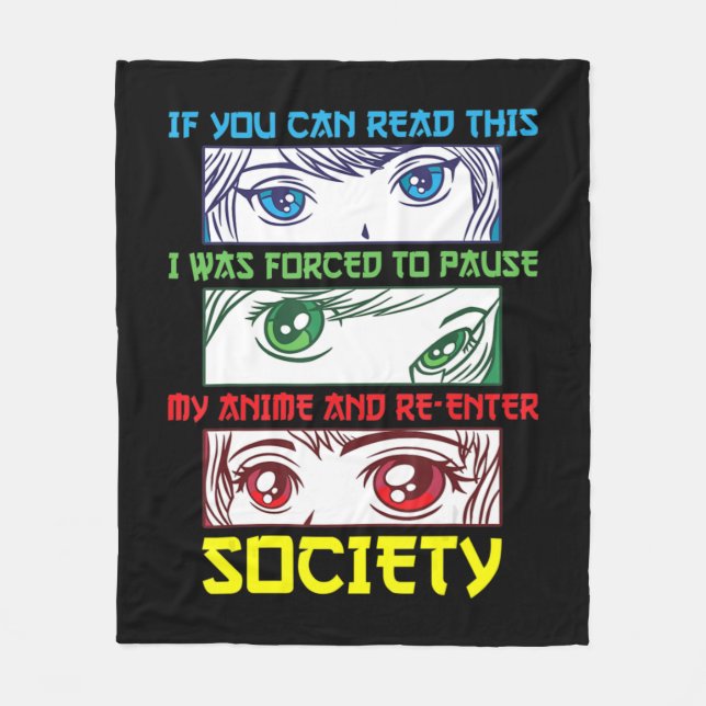 Anime Fan Anime Phrase Fun Anime Lover Fleecedecke (Vorderseite)