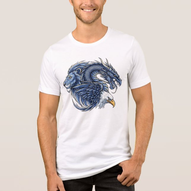Anime Fantasy Beast Fusion T - Shirt - Löwe, Adle  (Vorderseite)