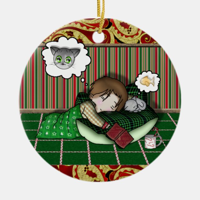 Anime-Feiertags-Traum Keramik Ornament (Vorne)